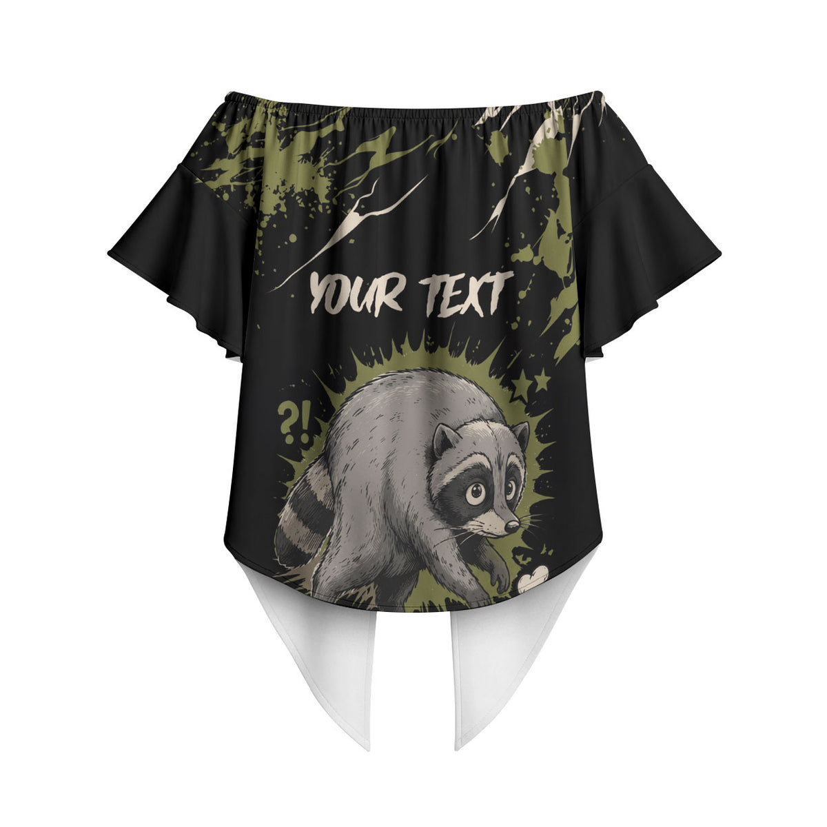 Personalized Raccoon Jimothy Meme Off Shoulder Wrap Waist Top What Am I Looking At