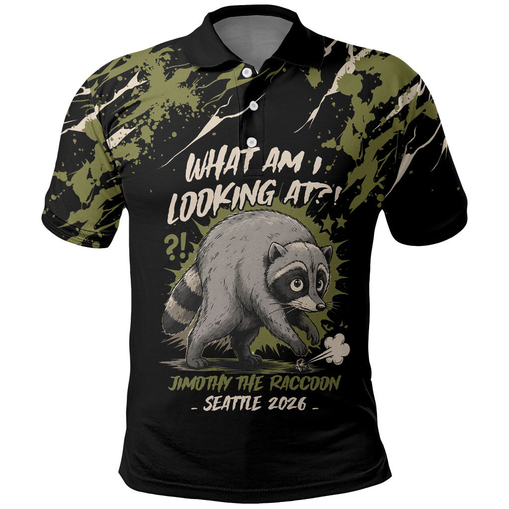 Personalized Raccoon Jimothy Meme Polo Shirt What Am I Looking At