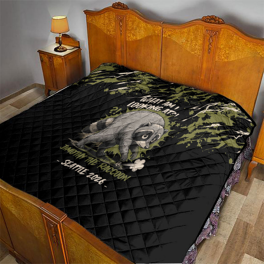 Raccoon Jimothy Meme Quilt What Am I Looking At