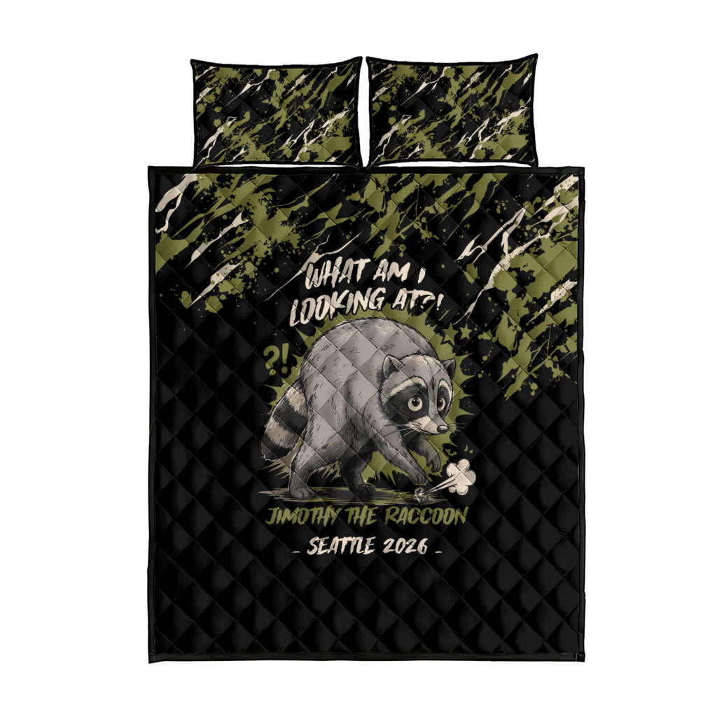 Raccoon Jimothy Meme Quilt Bed Set What Am I Looking At