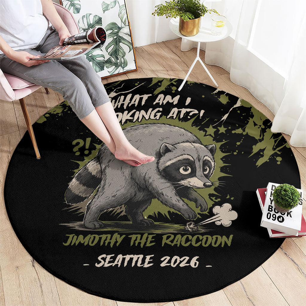 Raccoon Jimothy Meme Round Carpet What Am I Looking At