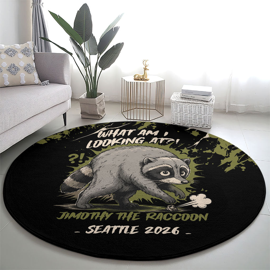 Raccoon Jimothy Meme Round Carpet What Am I Looking At