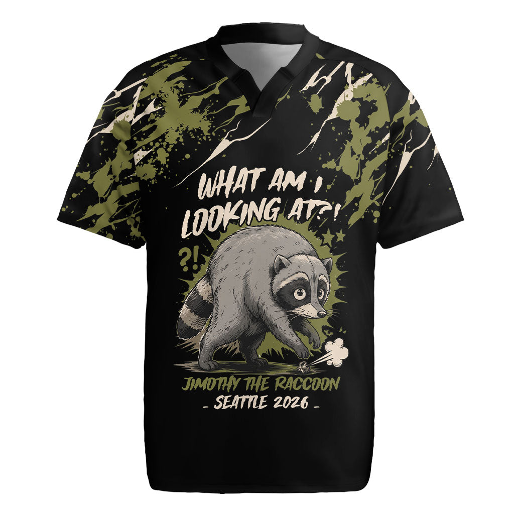 Personalized Raccoon Jimothy Meme Rugby Jersey What Am I Looking At