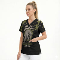 Personalized Raccoon Jimothy Meme Scrub Top What Am I Looking At