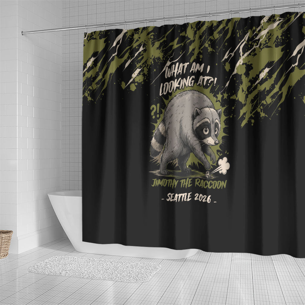 Raccoon Jimothy Meme Shower Curtain What Am I Looking At