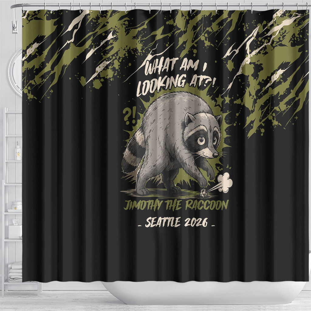 Raccoon Jimothy Meme Shower Curtain What Am I Looking At