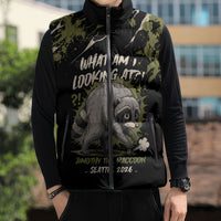 Personalized Raccoon Jimothy Meme Sleeveless Puffer Jacket What Am I Looking At