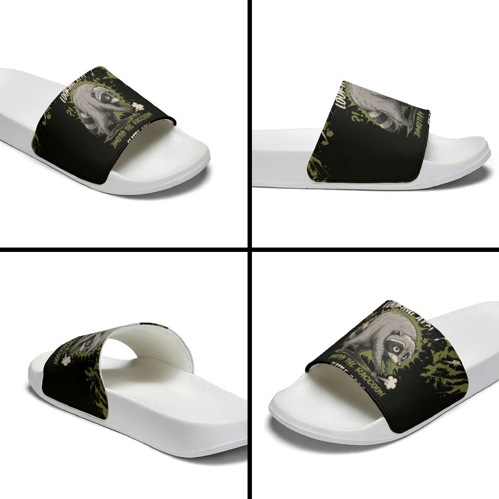 Raccoon Jimothy Meme Slide Sandals What Am I Looking At