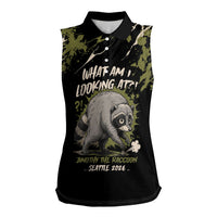 Personalized Raccoon Jimothy Meme Women Sleeveless Polo Shirt What Am I Looking At
