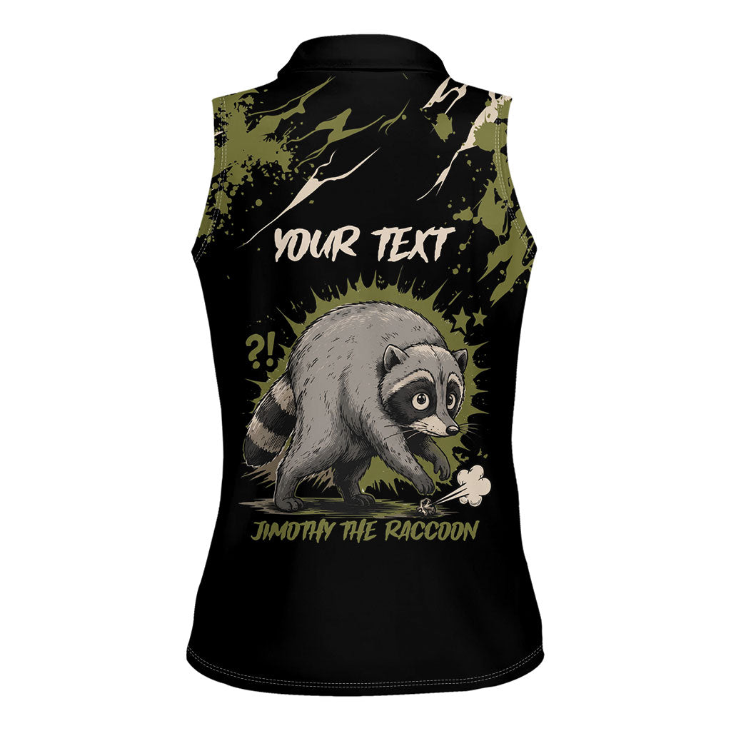 Personalized Raccoon Jimothy Meme Women Sleeveless Polo Shirt What Am I Looking At