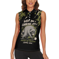 Personalized Raccoon Jimothy Meme Women Sleeveless Polo Shirt What Am I Looking At