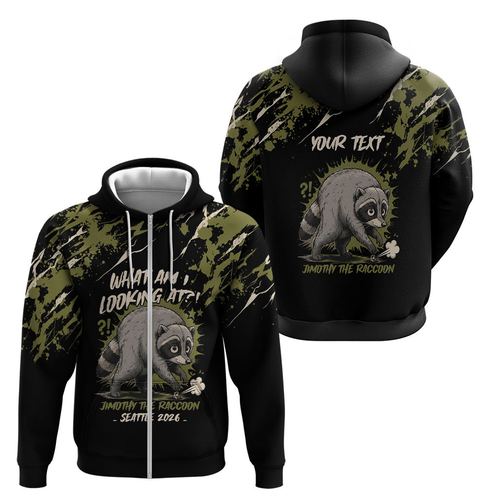 Personalized Raccoon Jimothy Meme Zip Hoodie What Am I Looking At