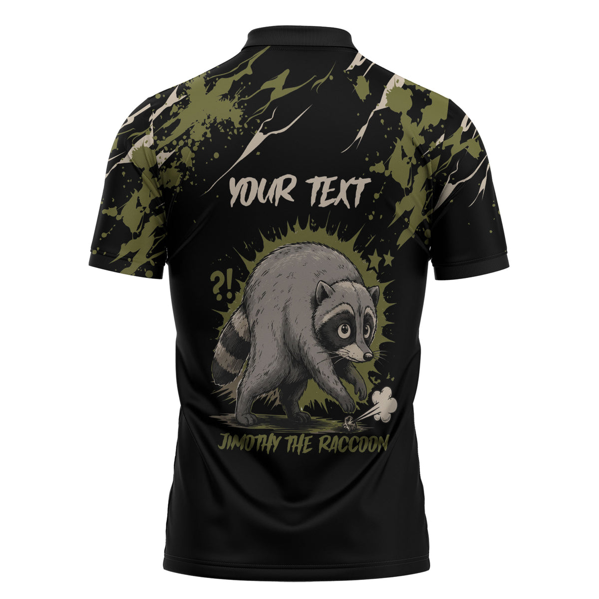 Personalized Raccoon Jimothy Meme Zipper Polo Shirt What Am I Looking At