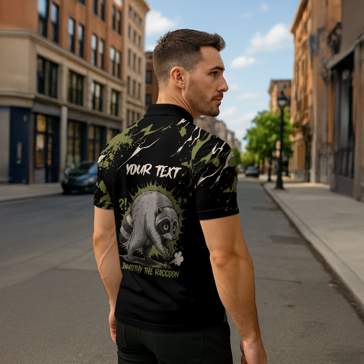 Personalized Raccoon Jimothy Meme Zipper Polo Shirt What Am I Looking At