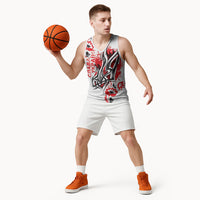 Ukrainian Heritage Tryzub Floral Basketball Jersey Ykpaiha Folk Art