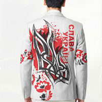 Ukrainian Heritage Tryzub Floral Blazer Ykpaiha Folk Art