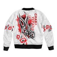 Ukrainian Heritage Tryzub Floral Bomber Jacket Ykpaiha Folk Art
