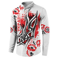 Ukrainian Heritage Tryzub Floral Button Sweatshirt Ykpaiha Folk Art