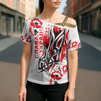 Ukrainian Heritage Tryzub Floral Cross Shoulder Shirt Ykpaiha Folk Art