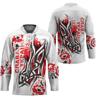 Ukrainian Heritage Tryzub Floral Hockey Jersey Ykpaiha Folk Art