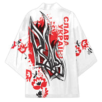 Ukrainian Heritage Tryzub Floral Kimono Ykpaiha Folk Art