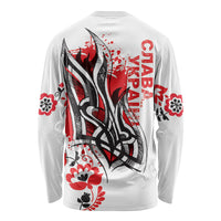 Ukrainian Heritage Tryzub Floral Long Sleeve Shirt Ykpaiha Folk Art