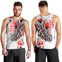 Ukrainian Heritage Tryzub Floral Men Tank Top Ykpaiha Folk Art