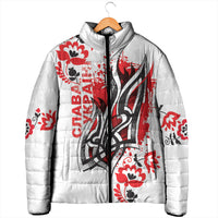 Ukrainian Heritage Tryzub Floral Padded Jacket Ykpaiha Folk Art