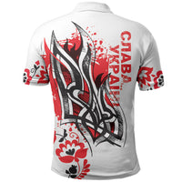 Ukrainian Heritage Tryzub Floral Polo Shirt Ykpaiha Folk Art
