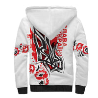 Ukrainian Heritage Tryzub Floral Sherpa Hoodie Ykpaiha Folk Art
