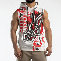 Ukrainian Heritage Tryzub Floral Sleeveless Hoodie Ykpaiha Folk Art