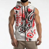 Ukrainian Heritage Tryzub Floral Sleeveless Zip Hoodie Ykpaiha Folk Art