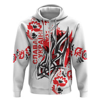 Ukrainian Heritage Tryzub Floral Zip Hoodie Ykpaiha Folk Art