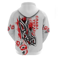 Ukrainian Heritage Tryzub Floral Zip Hoodie Ykpaiha Folk Art