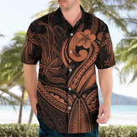 Polynesia Hawaiian Shirt Whale Tale and Polynesian Sunset Plumeria Gold - Wonder Print Shop