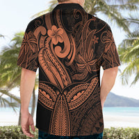Polynesia Hawaiian Shirt Whale Tale and Polynesian Sunset Plumeria Gold - Wonder Print Shop