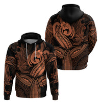 Polynesia Hoodie Whale Tale and Polynesian Sunset Plumeria Gold - Wonder Print Shop