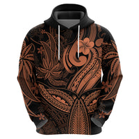 Polynesia Hoodie Whale Tale and Polynesian Sunset Plumeria Gold - Wonder Print Shop