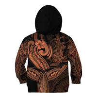 Polynesia Kid Hoodie Whale Tale and Polynesian Sunset Plumeria Gold - Wonder Print Shop