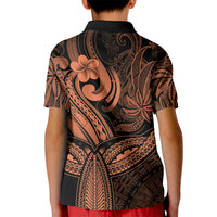 Polynesia Kid Polo Shirt Whale Tale and Polynesian Sunset Plumeria Gold - Wonder Print Shop