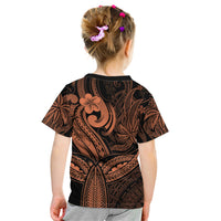 Polynesia Kid T Shirt Whale Tale and Polynesian Sunset Plumeria Gold - Wonder Print Shop