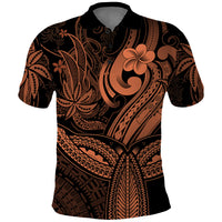 Polynesia Polo Shirt Whale Tale and Polynesian Sunset Plumeria Gold - Wonder Print Shop