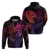 Polynesia Hoodie Whale Tale and Polynesian Sunset Plumeria Pink - Wonder Print Shop