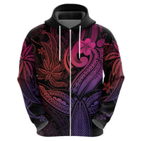 Polynesia Hoodie Whale Tale and Polynesian Sunset Plumeria Pink - Wonder Print Shop