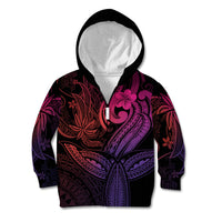 Polynesia Kid Hoodie Whale Tale and Polynesian Sunset Plumeria Pink - Wonder Print Shop