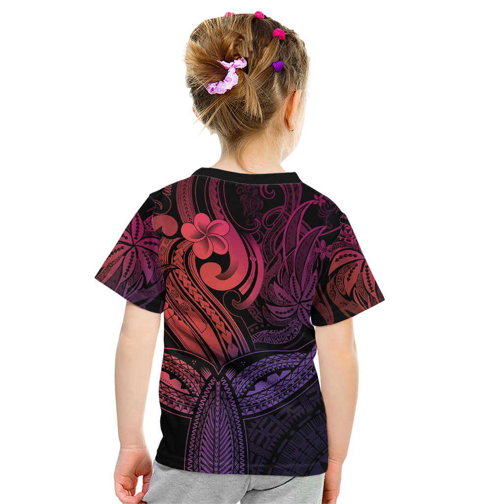 Polynesia Kid T Shirt Whale Tale and Polynesian Sunset Plumeria Pink - Wonder Print Shop