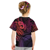 Polynesia Kid T Shirt Whale Tale and Polynesian Sunset Plumeria Pink - Wonder Print Shop