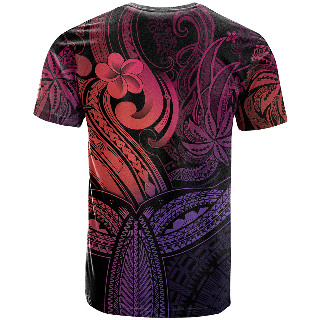 Polynesia T Shirt Whale Tale and Polynesian Sunset Plumeria Pink - Wonder Print Shop