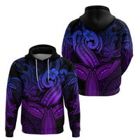 Polynesia Hoodie Whale Tale and Polynesian Sunset Plumeria Purple - Wonder Print Shop