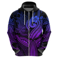 Polynesia Hoodie Whale Tale and Polynesian Sunset Plumeria Purple - Wonder Print Shop